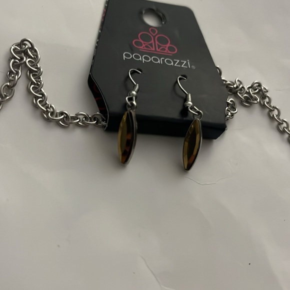 Crown Couture Silver and Brass Gem Necklace - Picture 4 of 6